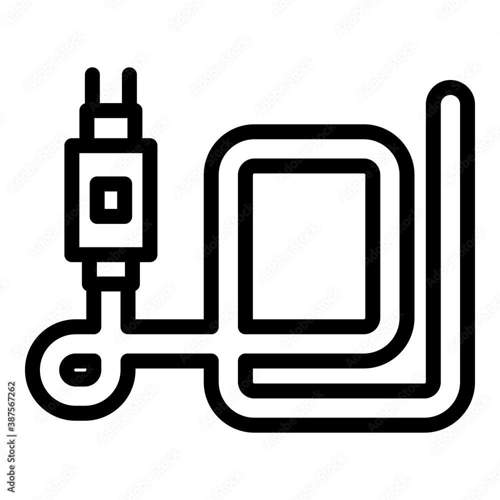 Poster led strip plug icon. outline led strip plug vector icon for web design isolated on white background