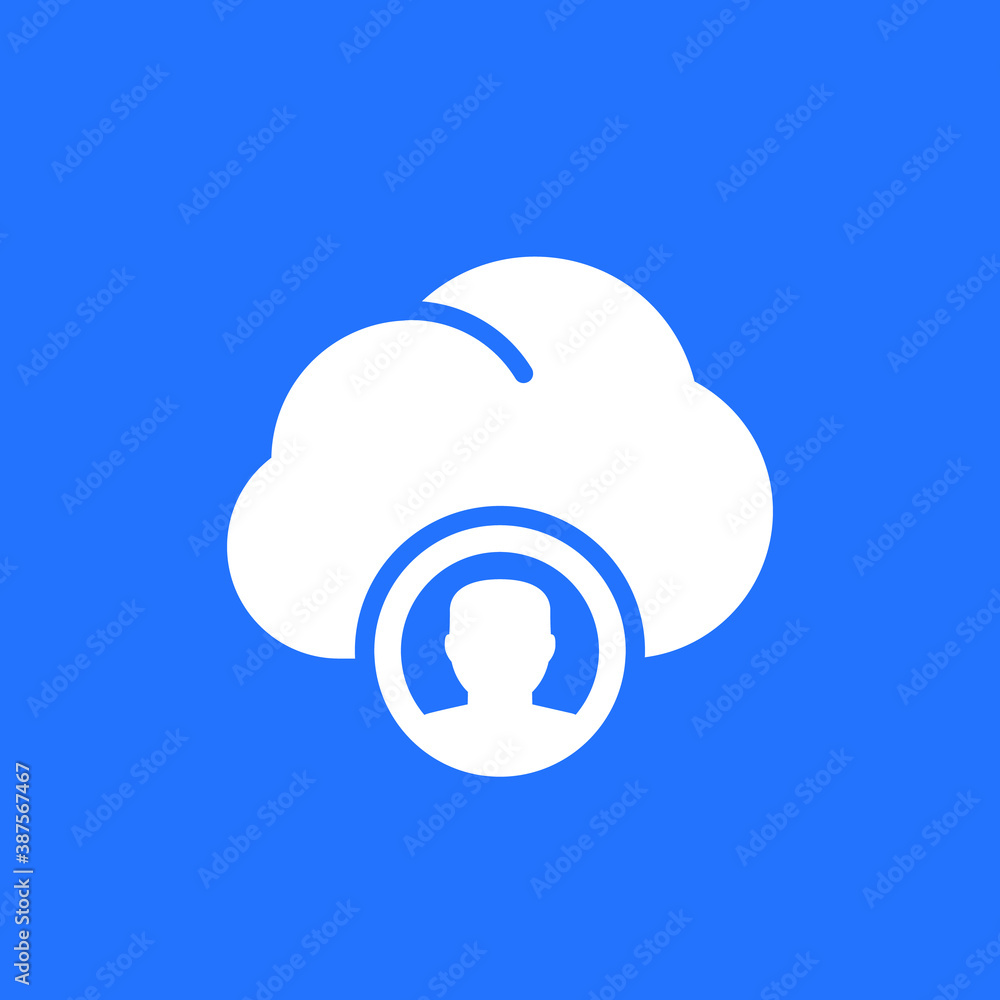 Poster personal data in cloud vector icon