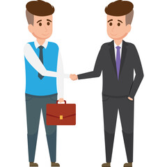 

Two corporate persons shaking hands and greeting each other showing business deal 
