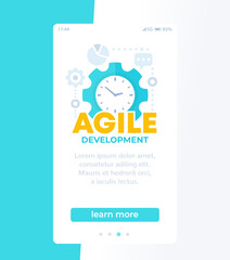 Agile software development, mobile vector template