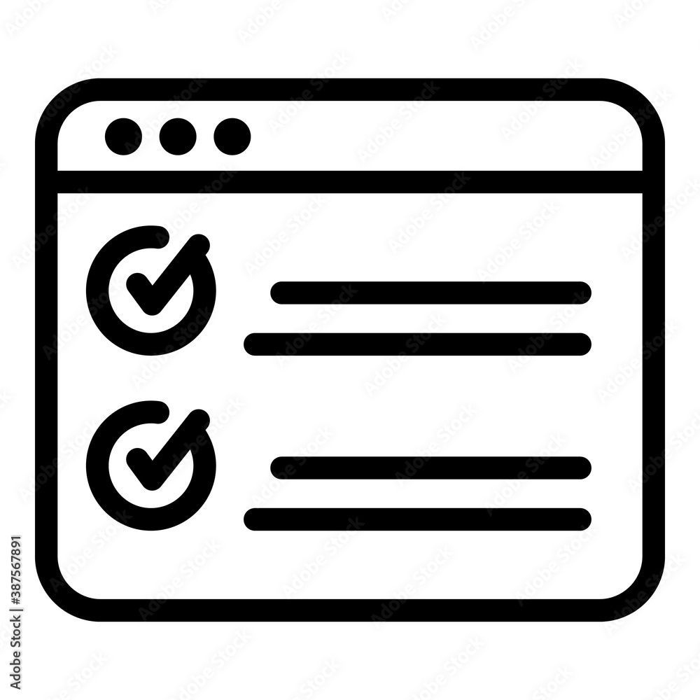 Poster online final exam test icon. outline online final exam test vector icon for web design isolated on w