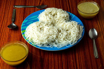 Pressed shavige with sweet and spicy chutney