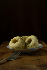 Rice steamed cup dumplings with ghee and chutney