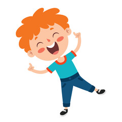 Poses And Expressions Of A Funny Boy