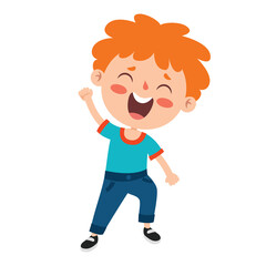 Poses And Expressions Of A Funny Boy