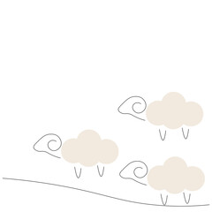 Lambs farm animals background. Vector illustration