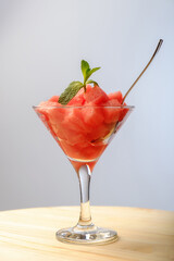 cocktail with watermelon and mint