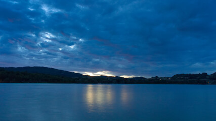 Early night on a lake