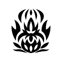 Floral pattern. Black silhouette. Vector flat graphic hand drawn illustration. The isolated object on a white background. Isolate.