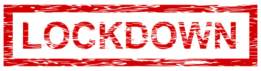 Fototapeta premium roter Ausgangssperre Banner grunge Lockdown