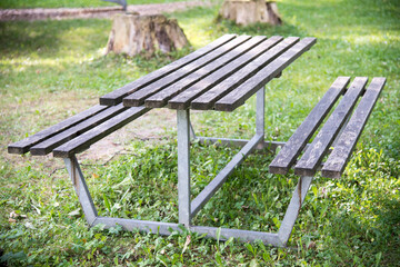 Rustikale Picknickbank