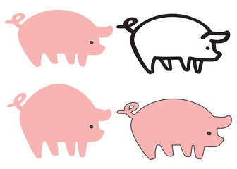 Pig logo set.
