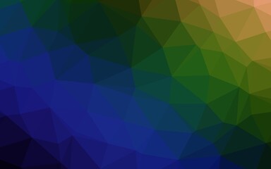 Fototapeta na wymiar Dark Multicolor, Rainbow vector polygon abstract layout.