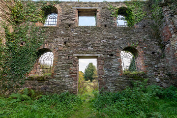 The old abandoned winding house once used by the Brendon hills iron ore company in Exmoor National Park