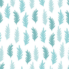 Abstract vector winter leaves seamless pattern