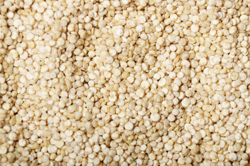 Raw organic superfood gluten free quinoa seeds closeup