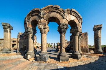 Fototapeta premium Zvartnots Cathedral ruins, a World Heritage Site in Armenia.
