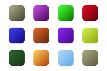 Bright colorful gradients background. Set. Vector