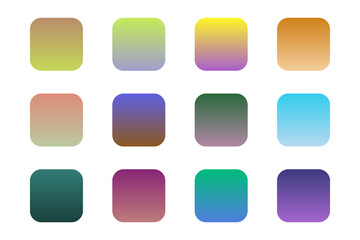 Bright colorful gradients background. Set. Vector