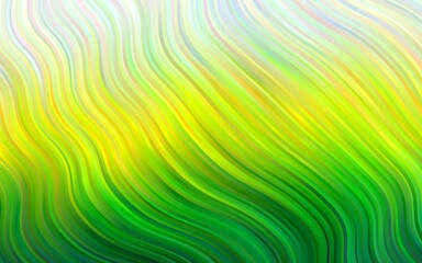 Fototapeta premium Light Green, Yellow vector pattern with bubble shapes.
