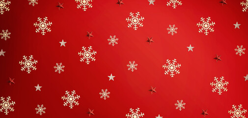 Christmas snowflake pattern - overhead view flat lay