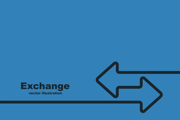Exchange landing page. Abstract financial background for web pages. Banner template for money transactions. Vector illustration flat design. Minimal simple black line design. Money turnover.