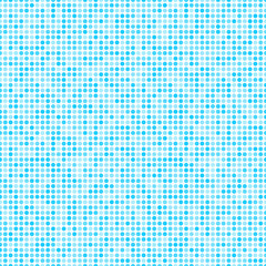Abstract fashion polka dots background. White seamless pattern with blue gradient circles. Template design for invitation, poster, card, flyer, banner, textile, fabric.