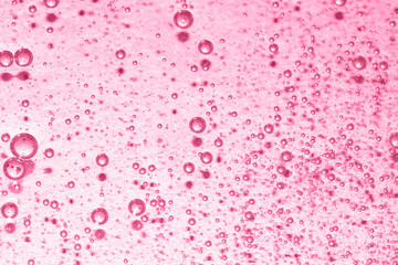 close up macro texture of gel liquid with oxygen bubbles toned