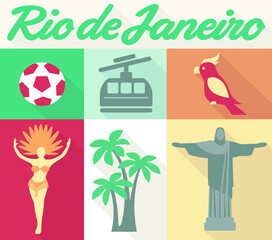 Simple Rio De Janeiro City Hand Holding the World Elements 