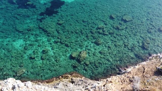 Castellammare del Golfo. Riprese aeree di "Cala bianca",  meravigliosa caletta con acque trasparenti