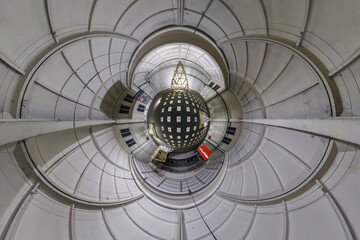 Abstract view of little planet transformation of spherical panorama 360 degrees. Spherical abstract...