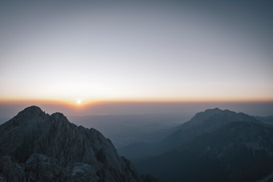 Sunrise from the top of the mountain.