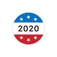 Vote 2020 sticker isolated on white background. Election symbol modern, simple, vector, icon for website design, mobile app, ui. Vector Illustration