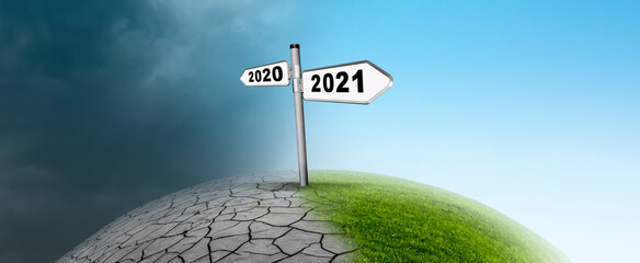 Wechsel von 2020 bis 2021 im Klimwandel