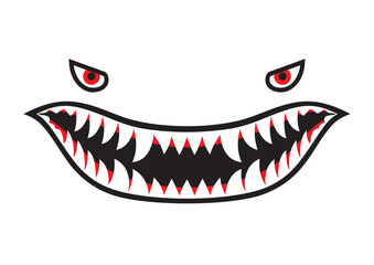 shark teeth decals front view