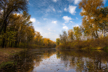 autumn landscape with river