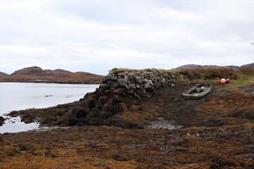 view from the coast, south uist, outer hebrides, scotland
