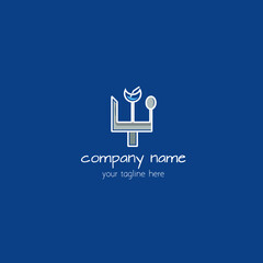 
Logo for restaurant with fork and drink symbol