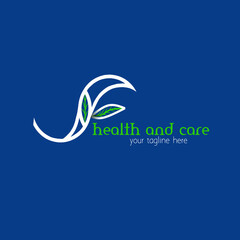 Fototapeta na wymiar Logo for health company with leaf symbol