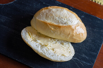 salt bread with butter for breakfast