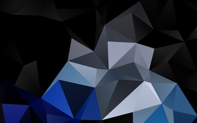 Dark BLUE vector polygonal background.