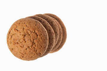 Stack of Oatmeal cookies isolated on the white background