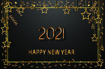 Fototapeta na wymiar 2021 Happy New Year background for your seasonal invitations, festive posters, greetings cards.