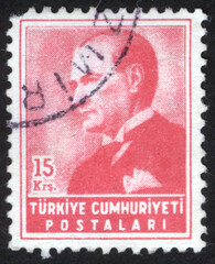 Republic of Turkey. Republic of Turkey postage stamp. Republic of Turkey historical stamp. A postage stamp printed in Republic of Turkey.
