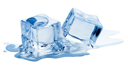 Ice cubes isolated on white background