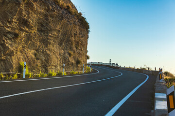Dawn in the mountain pass of La Carrasqueta, Alicante.