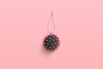 Coronavirus like a Christmas ball concept