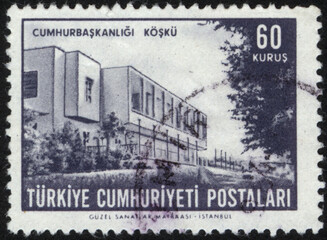 Republic of Turkey. Republic of Turkey postage stamp. Republic of Turkey historical stamp. A postage stamp printed in Republic of Turkey.