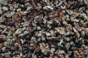 close up of a pile of dried nuts