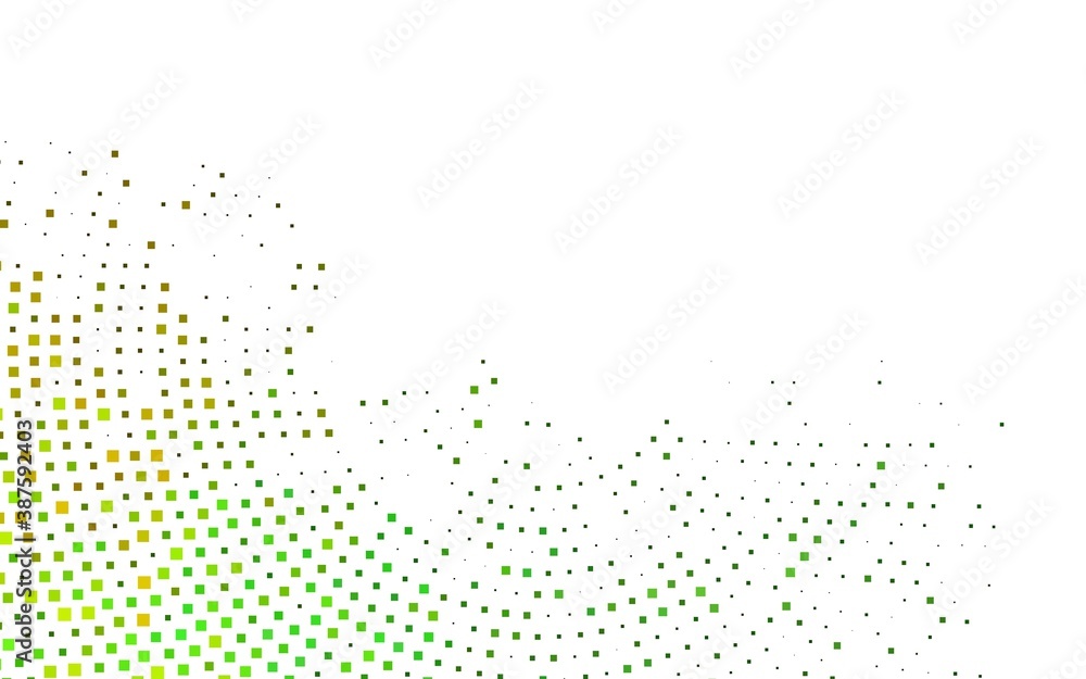 Poster light green, yellow vector pattern in square style.